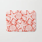 Ocean Floor Nautical Shells Red Bath Mat Gallery Image 1
