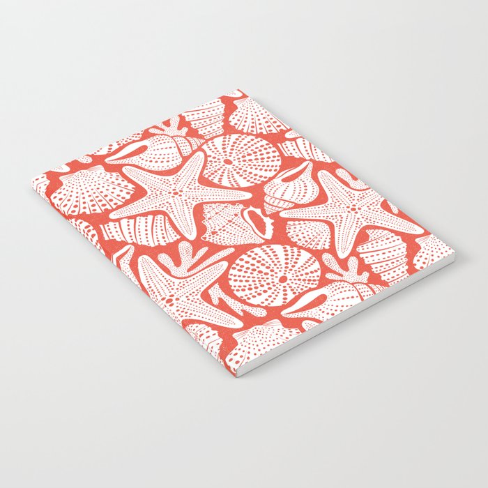 Ocean Floor Nautical Shells Red Notebook Gallery Image 2