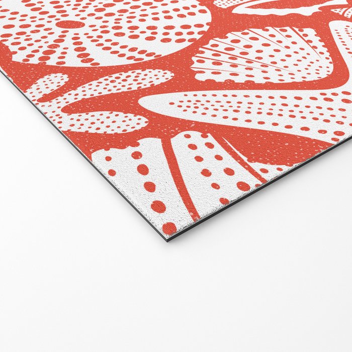 Ocean Floor Nautical Shells Red Welcome Mat Gallery Image 2