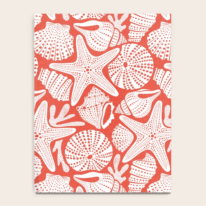 Ocean Floor Nautical Shells Red Notebook Gallery Image 4