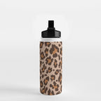 Classic Leopard Print (Muted Colors) Water Bottle Gallery Image 2
