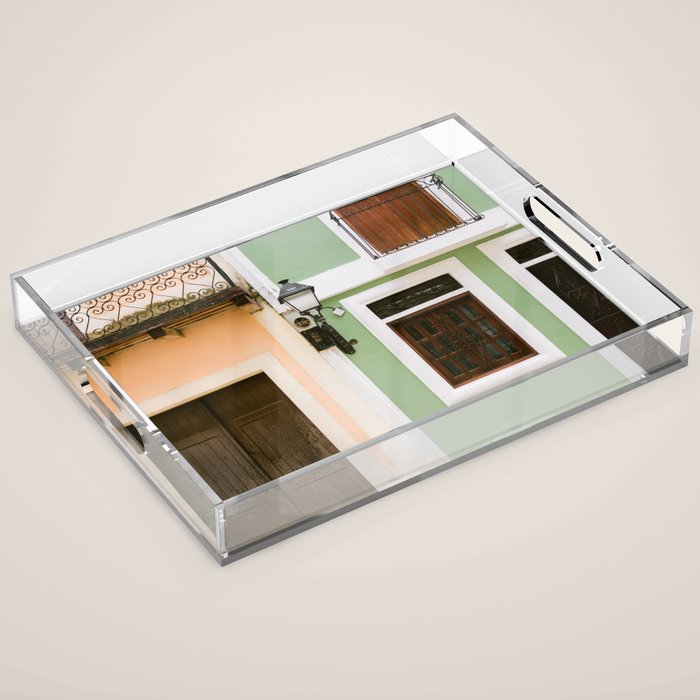 Colorful houses of Santo Domingo | Dominican Republic travel photography Acrylic Tray Gallery Image 1