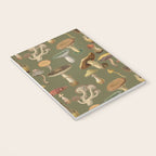 Forest Mushroom Goblincore Aesthetic Pattern - Lichen Green  Notebook Gallery Image 3