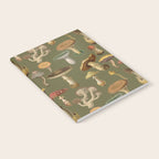 Forest Mushroom Goblincore Aesthetic Pattern - Lichen Green  Notebook Gallery Image 2
