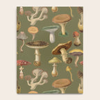 Forest Mushroom Goblincore Aesthetic Pattern - Lichen Green  Notebook Gallery Image 4