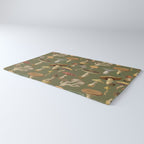 Forest Mushroom Goblincore Aesthetic Pattern - Lichen Green  Rug Gallery Image 3