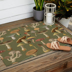 Forest Mushroom Goblincore Aesthetic Pattern - Lichen Green  Outdoor Rug Gallery Image 2