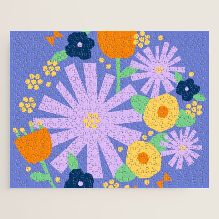 Violet and yellow flowers Jigsaw Puzzle Gallery Image 1