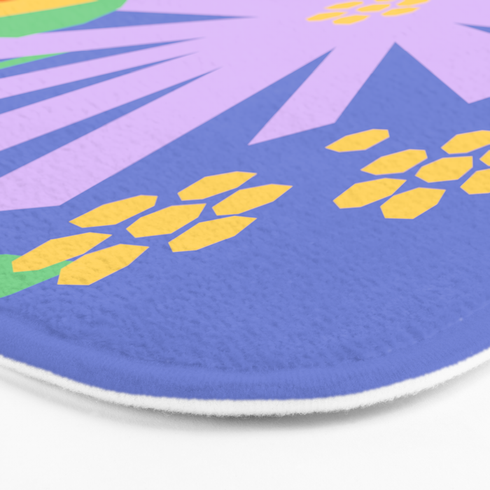 Violet and yellow flowers Bath Mat Gallery Image 3