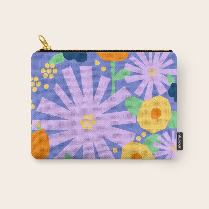 Violet and yellow flowers Carry All Pouch Gallery Image 1