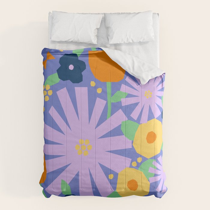 Violet and yellow flowers Comforter Gallery Image 1