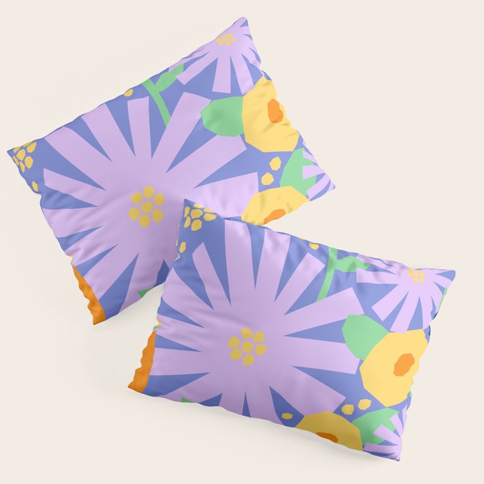 Violet and yellow flowers Pillow Sham Gallery Image 3
