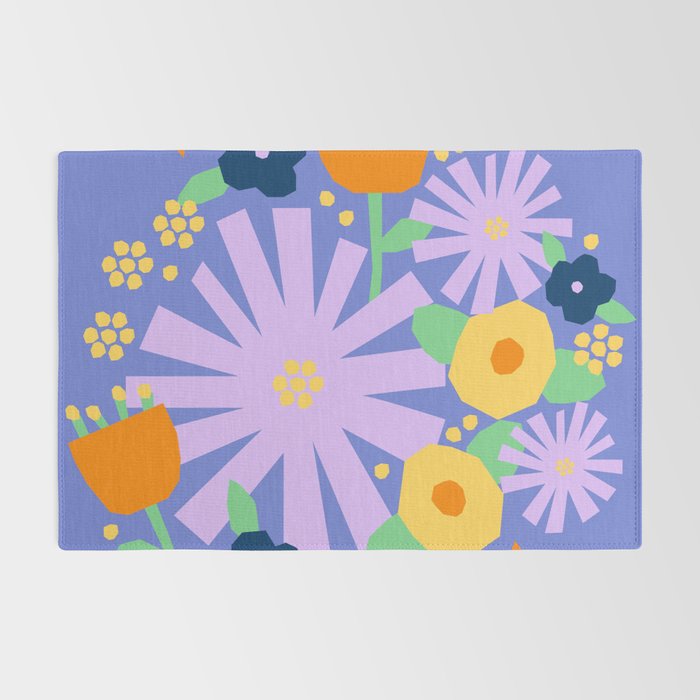 Violet and yellow flowers Rug Gallery Image 2