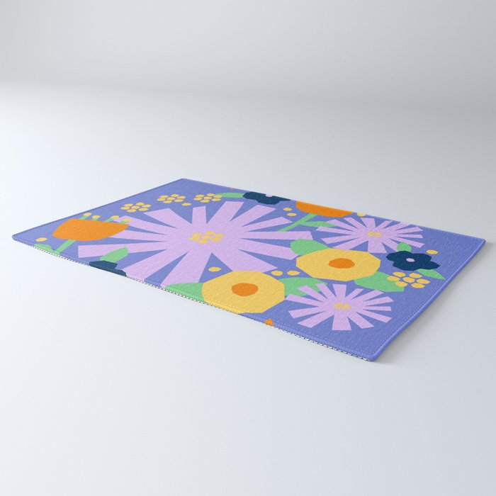 Violet and yellow flowers Rug Gallery Image 3