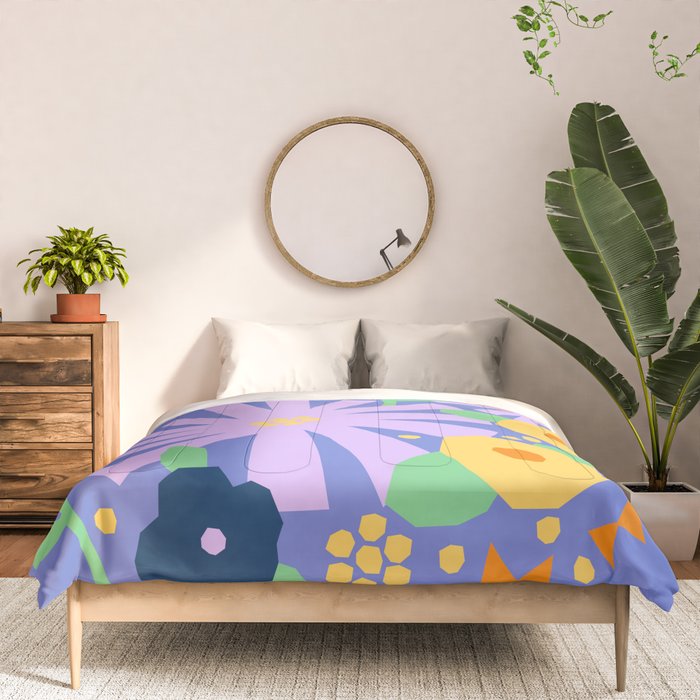 Violet and yellow flowers Comforter Gallery Image 3