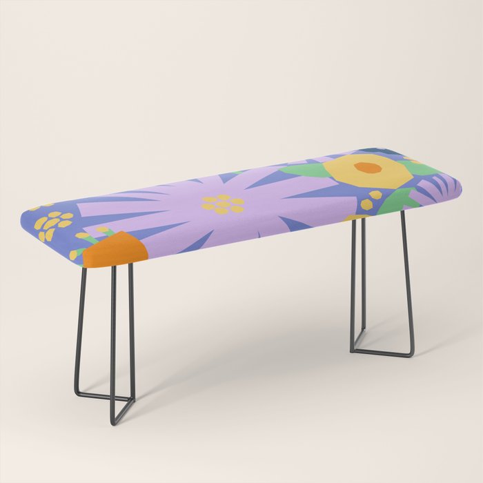 Violet and yellow flowers Bench Gallery Image 1