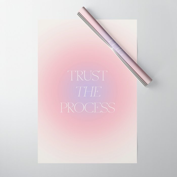 Trust The Process Gradient Lavender & Pink Wrapping Paper Gallery Image 1