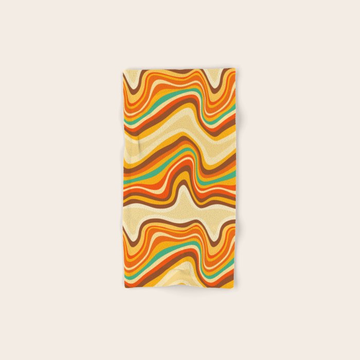 retro wave warm Bath Towel Gallery Image 1