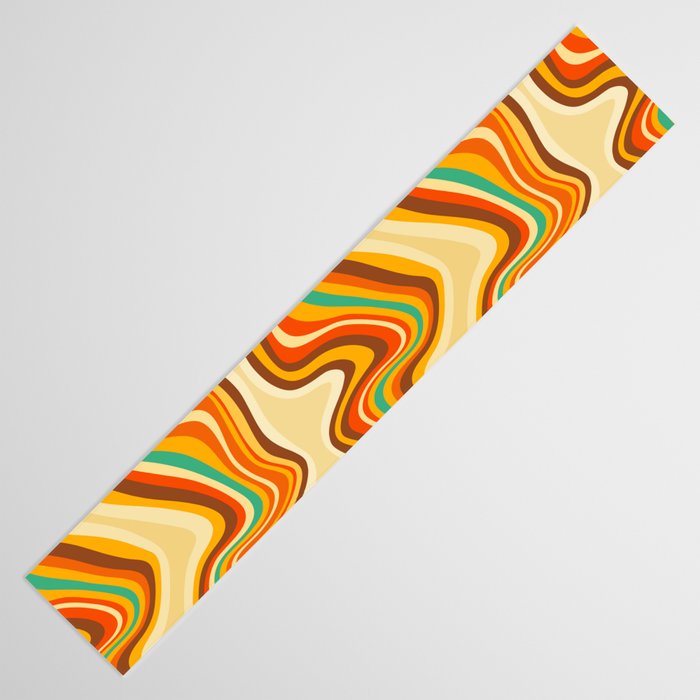retro wave warm Table Runner Gallery Image 3