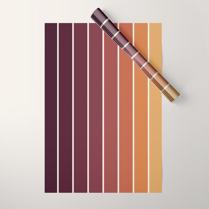 Gradient Arch III Warm Sunset Mid Century Modern Rainbow Wrapping Paper Gallery Image 1
