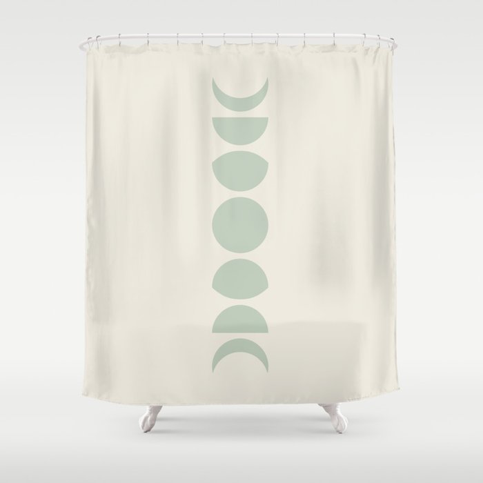 Minimal Moon Phases XI Shower Curtain Gallery Image 1