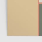 Soft Geometrics Minimalist Mid-century Geo Pattern in Sage Green and Apricot Poster Gallery Image 3