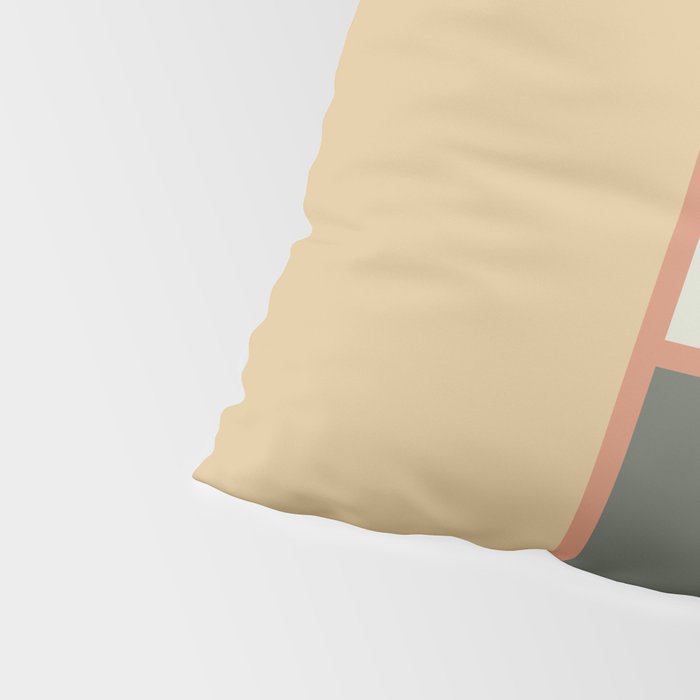 Soft Geometrics Minimalist Mid-century Geo Pattern in Sage Green and Apricot Pillow Sham Gallery Image 4