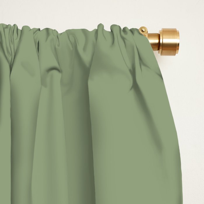 Soft Geometrics Minimalist Mid-century Geo Pattern in Sage Green and Apricot Window Curtain Gallery Image 2