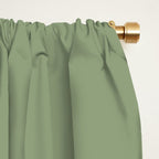 Soft Geometrics Minimalist Mid-century Geo Pattern in Sage Green and Apricot Window Curtain Gallery Image 2