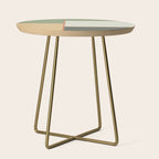 Soft Geometrics Minimalist Mid-century Geo Pattern in Sage Green and Apricot Side Table Gallery Image 1