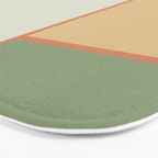 Soft Geometrics Minimalist Mid-century Geo Pattern in Sage Green and Apricot Bath Mat Gallery Image 3