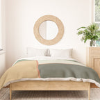 Soft Geometrics Minimalist Mid-century Geo Pattern in Sage Green and Apricot Duvet Cover Gallery Image 3
