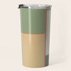 Soft Geometrics Minimalist Mid-century Geo Pattern in Sage Green and Apricot Travel Mug Gallery Image 3