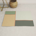 Soft Geometrics Minimalist Mid-century Geo Pattern in Sage Green and Apricot Rug Gallery Image 1