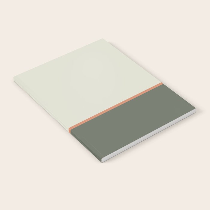Soft Geometrics Minimalist Mid-century Geo Pattern in Sage Green and Apricot Notebook Gallery Image 2