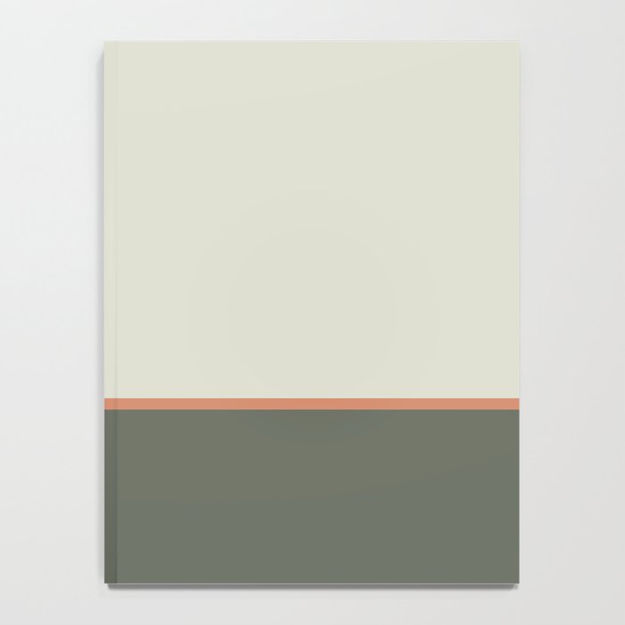 Soft Geometrics Minimalist Mid-century Geo Pattern in Sage Green and Apricot Notebook Gallery Image 4