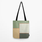 Soft Geometrics Minimalist Mid-century Geo Pattern in Sage Green and Apricot Tote Bag Gallery Image 2