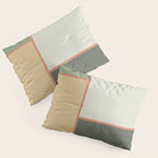 Soft Geometrics Minimalist Mid-century Geo Pattern in Sage Green and Apricot Pillow Sham Gallery Image 3