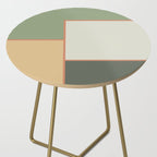Soft Geometrics Minimalist Mid-century Geo Pattern in Sage Green and Apricot Side Table Gallery Image 2