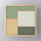 Soft Geometrics Minimalist Mid-century Geo Pattern in Sage Green and Apricot Mini Art Print Gallery Image 1