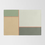 Soft Geometrics Minimalist Mid-century Geo Pattern in Sage Green and Apricot Rug Gallery Image 2