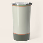 Soft Geometrics Minimalist Mid-century Geo Pattern in Sage Green and Apricot Travel Mug Gallery Image 2