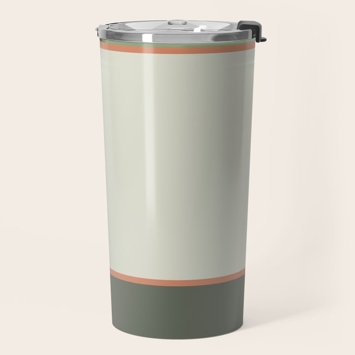 Soft Geometrics Minimalist Mid-century Geo Pattern in Sage Green and Apricot Travel Mug Gallery Image 2