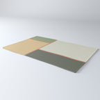 Soft Geometrics Minimalist Mid-century Geo Pattern in Sage Green and Apricot Rug Gallery Image 3