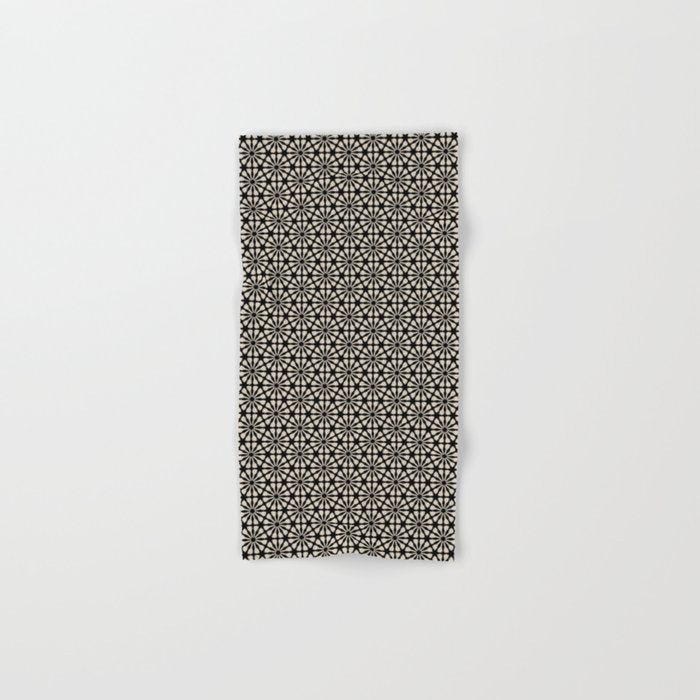 Monochrome Floral Geometric Pattern Bath Towel Gallery Image 1