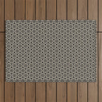Monochrome Floral Geometric Pattern Outdoor Rug Gallery Image 1