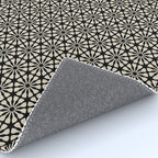 Monochrome Floral Geometric Pattern Rug Gallery Image 4