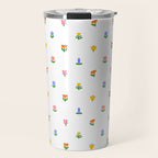 Colorful spring flower art pattern Travel Mug Gallery Image 1