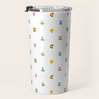Colorful spring flower art pattern Travel Mug Gallery Image 3