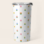 Colorful spring flower art pattern Travel Mug Gallery Image 2